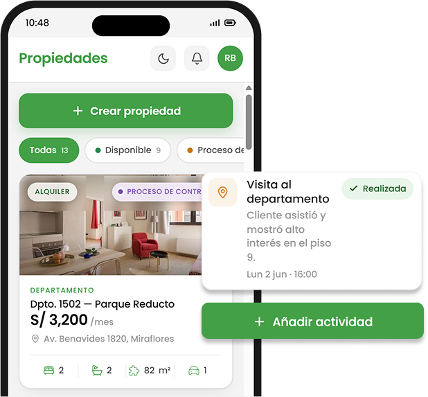 Vista en celular de Zefiron Realtors